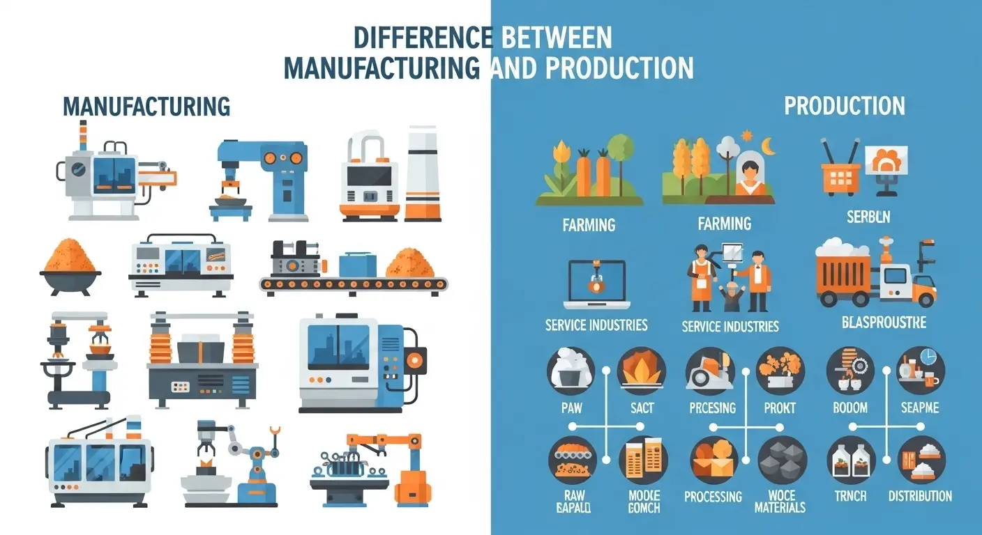 Difference Between Manufacturing and Production