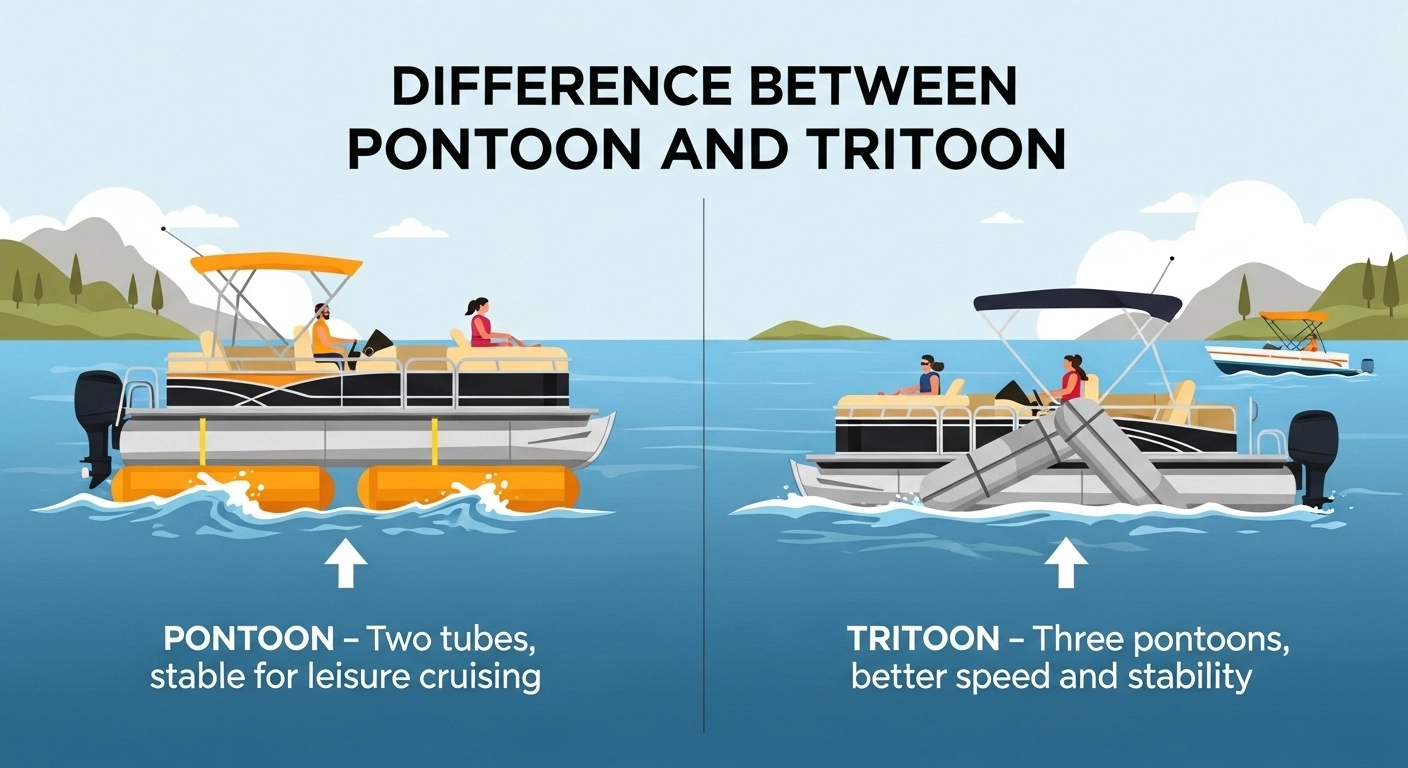 Difference Between Pontoon and Tritoon
