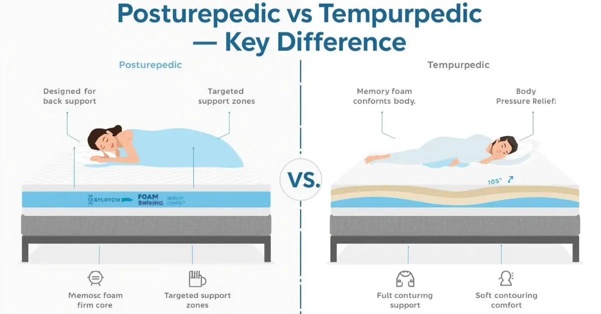 Difference Between Posturepedic and Tempurpedic