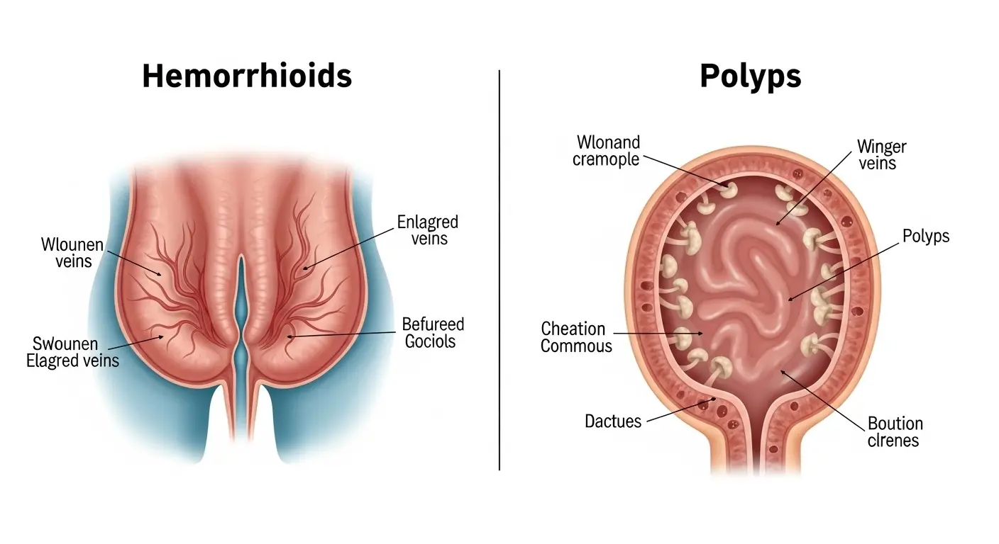 Difference Between Hemorrhoids and Polyps