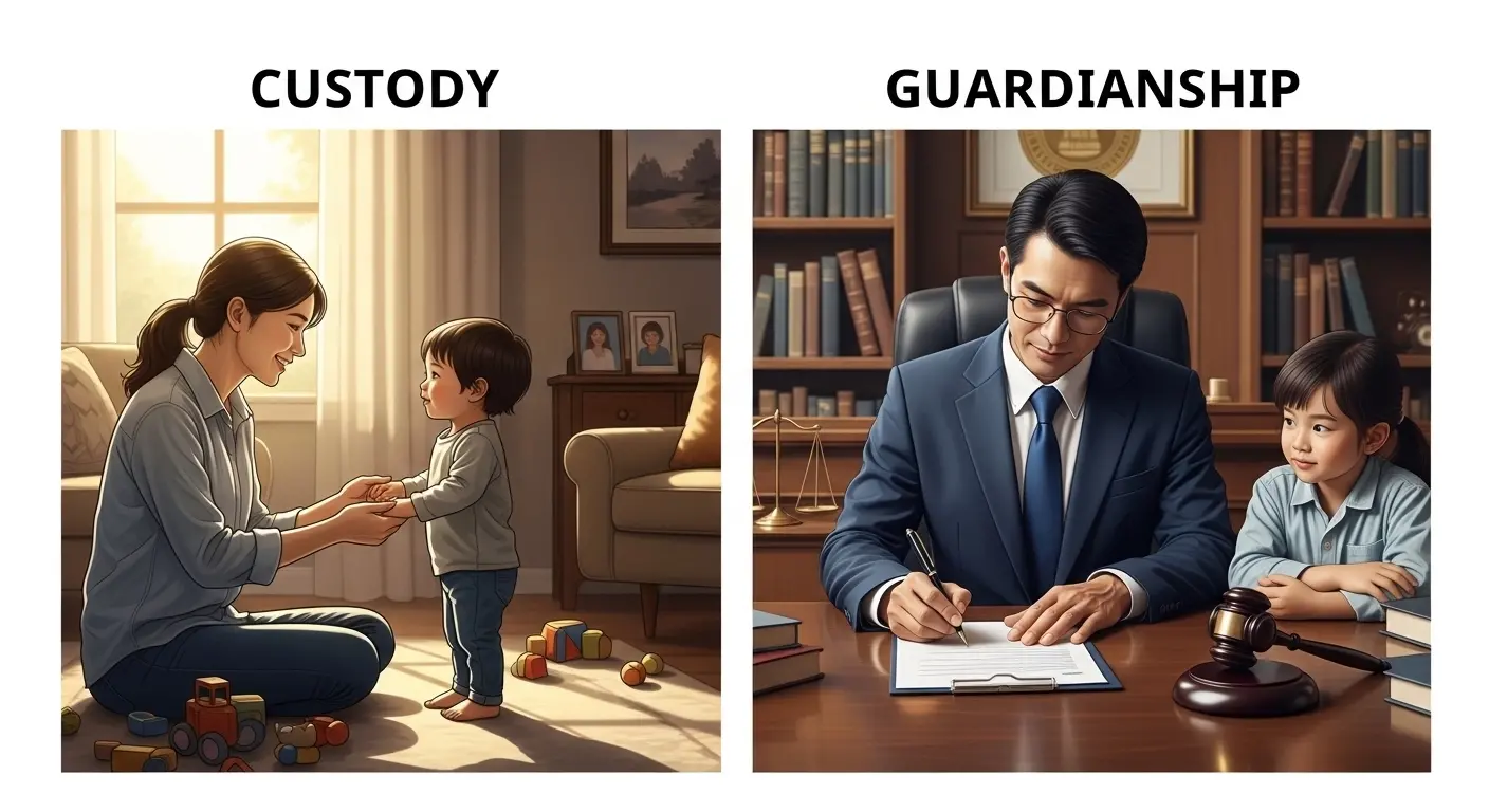 Difference Between Custody and Guardianship