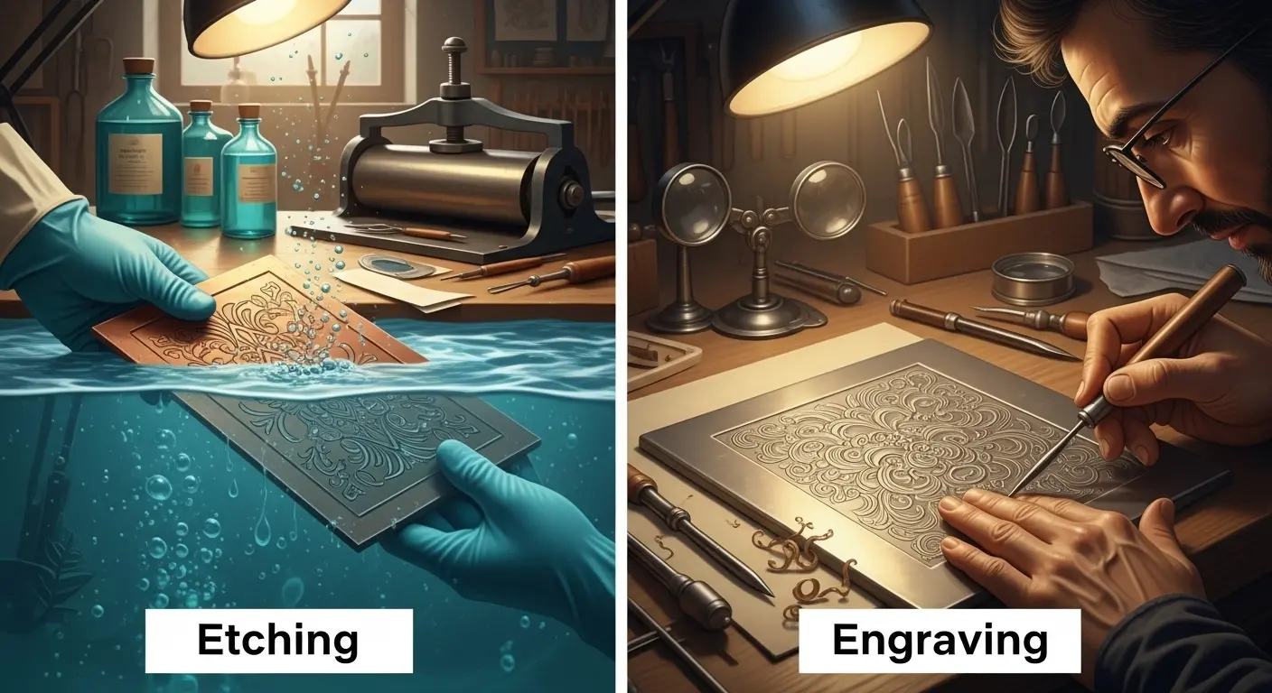 Difference Between Etching and Engraving