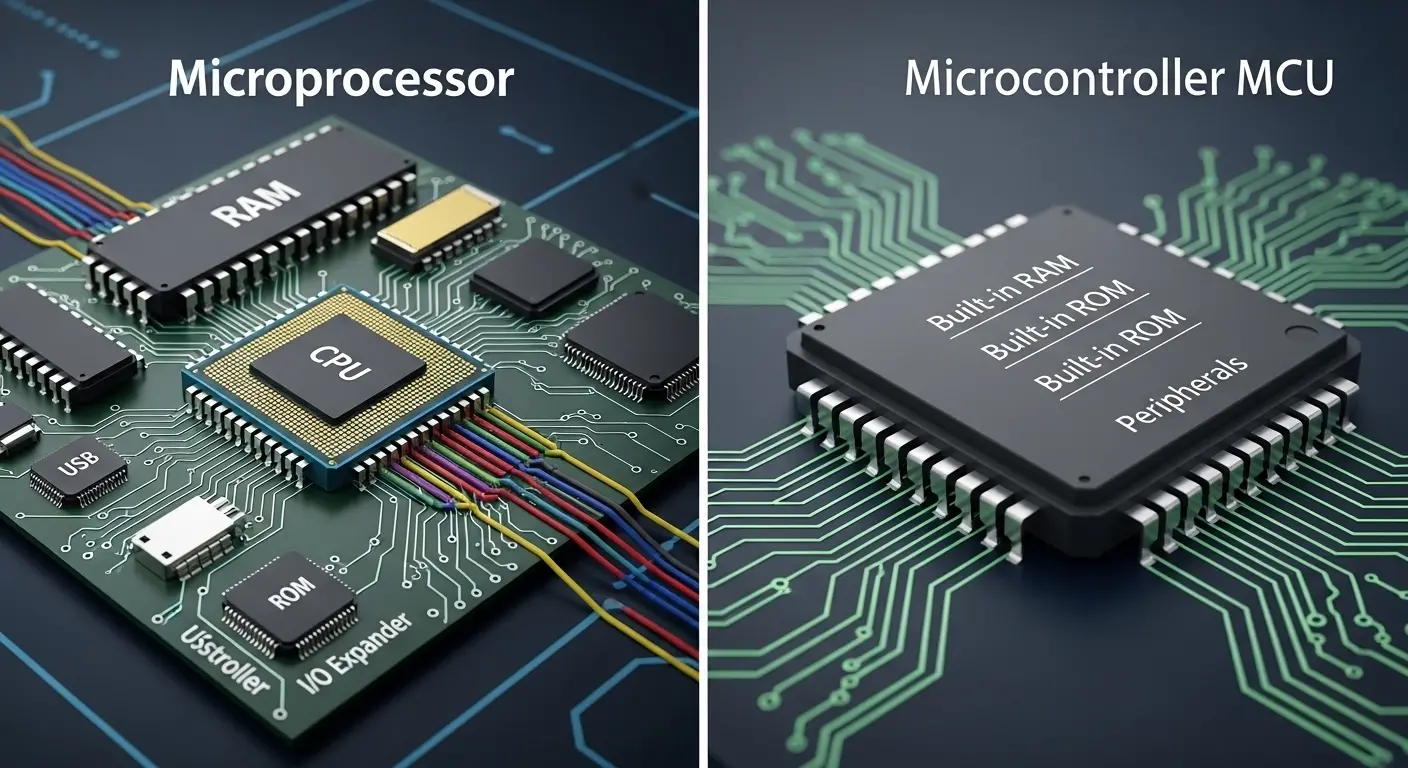 Difference Between Microprocessor and Microcontroller