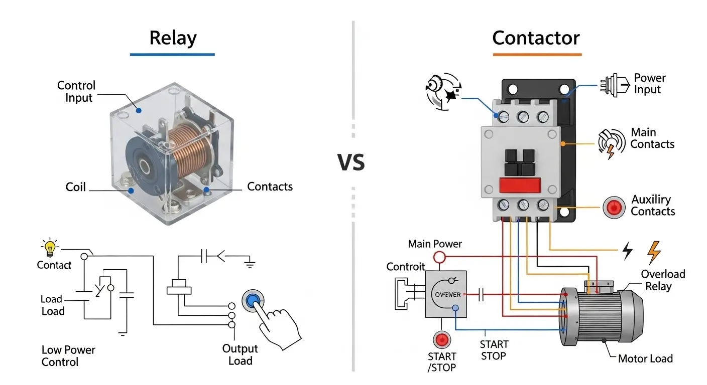 Difference Between Relay and Contactor