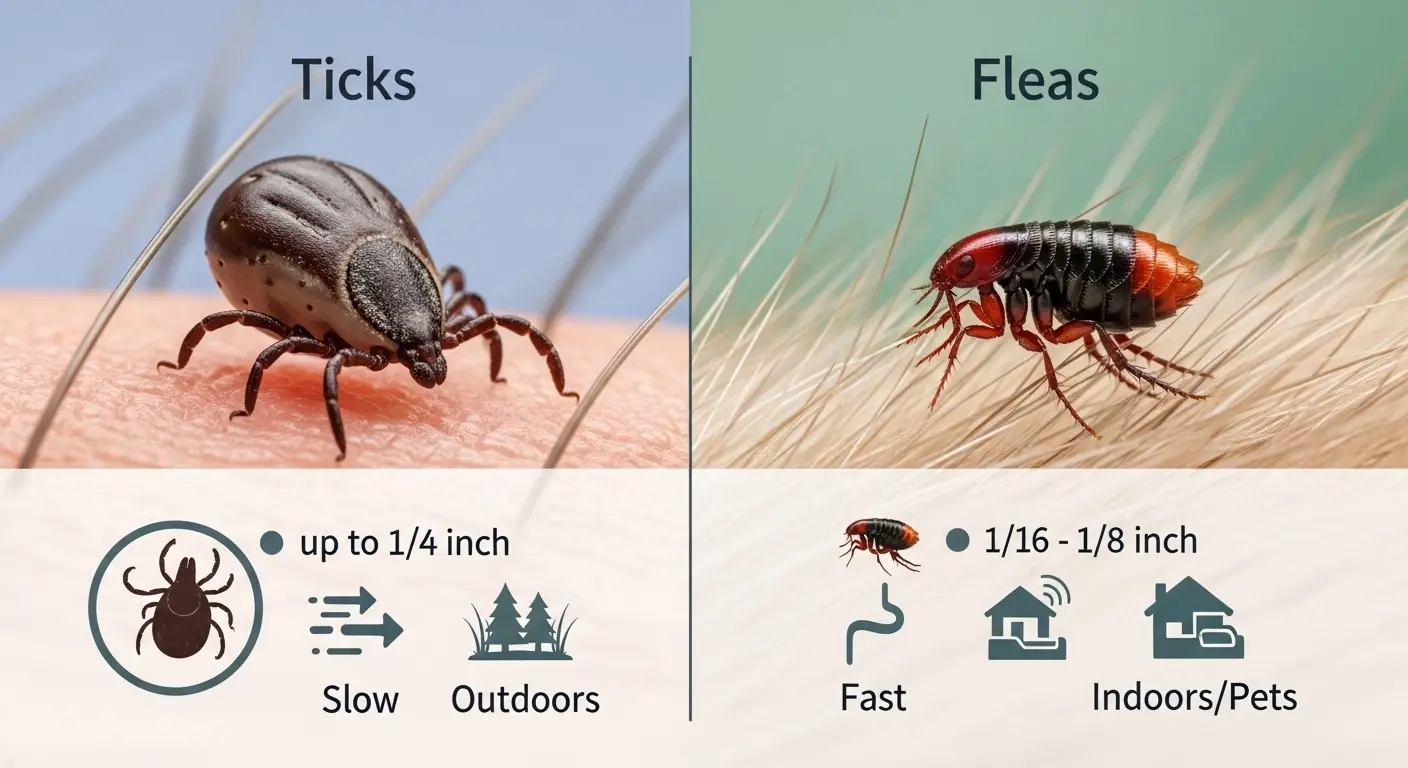 Difference Between Ticks and Fleas